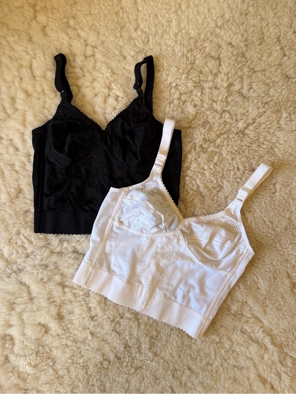 Black and White Longline Bra Duo 34B